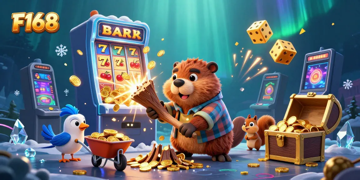 Experience F168's thrilling casino adventures as characters collect coins and jackpots in vibrant 3D